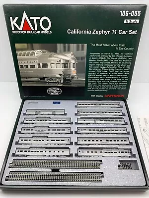 N Scale Kato California Zephyr 11 Car Set With Display Unitrack 106-055. • $544.90