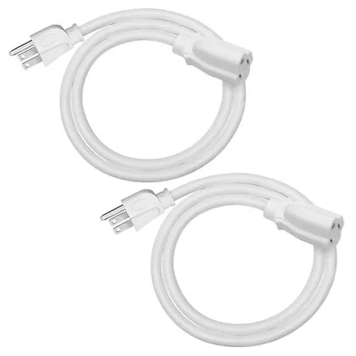 DEWENWILS 2 Pack 3 Foot Extension Cord 3 Prong Outlets 16 AWG SJTW Power Cable • $11.89