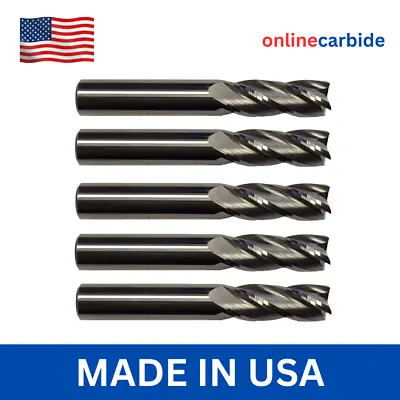 5 Pcs 1/4  4 Flute Carbide End Mill • $50.95