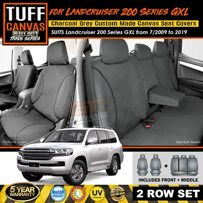 TUFF HD TRADE Canvas Seat Covers For Landcruiser 200 Series GXL 2Rows 2009-20 CH • $299