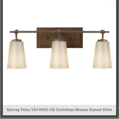 Murray Feiss VS14903-CB Corinthian Bronze 3 Bulb Vanity Light • $80