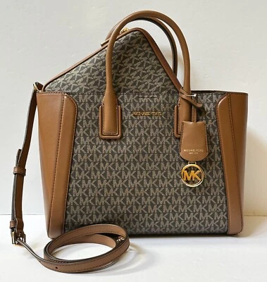 £141.30 • Buy Michael Kors Kali Md Satchel Shoulder Bag + Ipad Case Mk Gold Glitter/brown