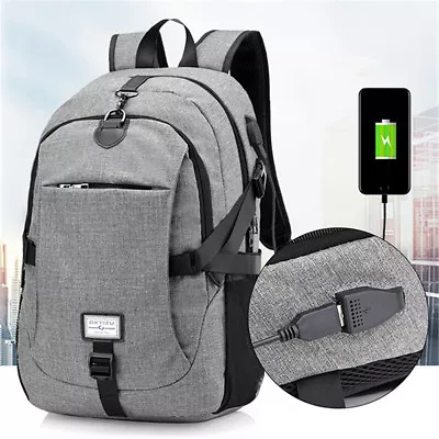 Men Women Laptop Bag With USB Charger Nylon Casual Business Anti-theft Backpack • $95.66