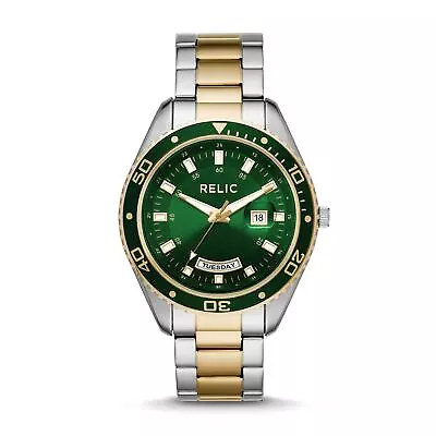 Relic By Fossil - Men's Taran Analog Dress Watch Stainless Steel/2-Tone/Green • $50.49