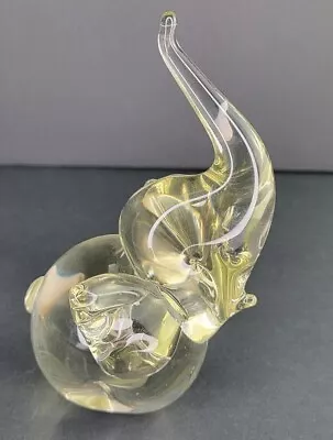 Vintage Murano Italy Clear Glass Elephant Paperweight • $39.99