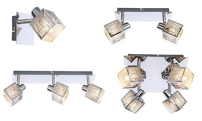 Designer 1 2 3 4 Way Wall Ceiling Light Fitting Chrome Shade G9 LED Spotlights • £11.50