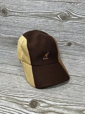 Kangol BrownColor Block Tri Stripe Spacecap Baseball Hat With Logo Size Medium • $25