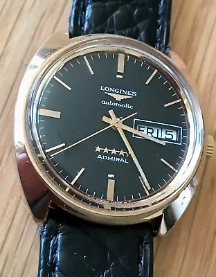 LONGINES Admiral 5-Star Automatic Day-Date Vintage 1969 Gent's Watch Gold Filled • £650