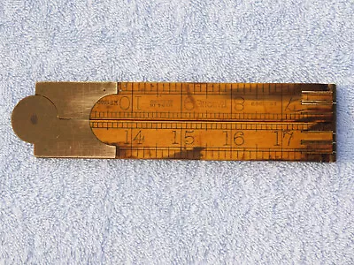 $17.99 • Buy Vintage RABONE #1380 Boxwood & Brass Carpenters' Folding Rule - Broad Sized
