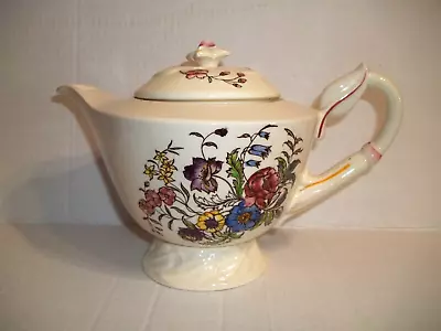 Vintage Vernon Kilns May Flower Chintz Teapot Hand Painted Under Glaze USA • $35