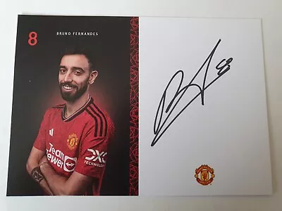 Bruno Fernandes Manchester United Fc Hand Signed Club Photo 6  X 4 . • $1.23