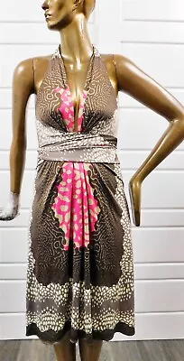 New Issa London Multi Stretchy Print 100% Silk Dress Sz 6 Nwt $498rt • $119.99