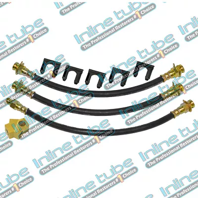 70-71 Mopar A-Body Duster Demon Front And Rear Drum Brake Rubber Flex Hose Set • $56.95