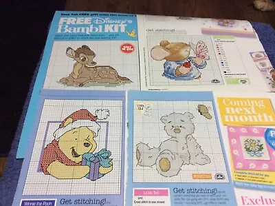 (Z-12) WInnie The Pooh Tom Mouse Bambi & Lickle Ted Cross Stitch Chart • £1.40