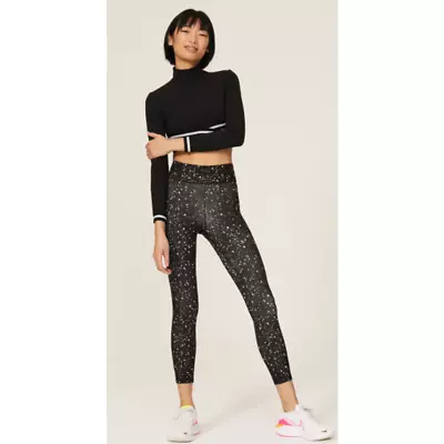 Michi Small Verve Celestial Leggings Pants Black Nylon Blend Pull On Stretch • £9.63