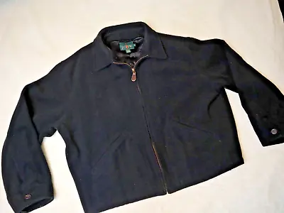 J. Crew Wool Blend Coat Men's XL Black Collared Full Zip Dressy Warm Winter • $29.75