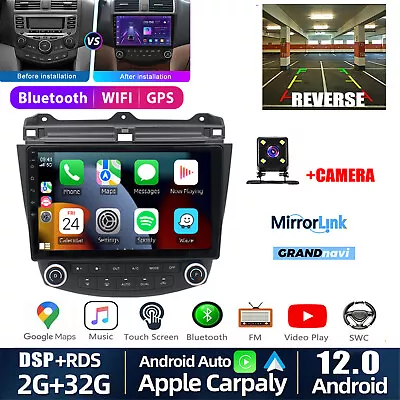 Car Radio Stereo GPS Navi Android 12 Apple Carplay For Honda Accord 2003-2007 • $140.80