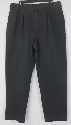 Mens Polo Golf Ralph Lauren Classic Pants Black Pleated Front Size 35x32 Cotton • $24.99