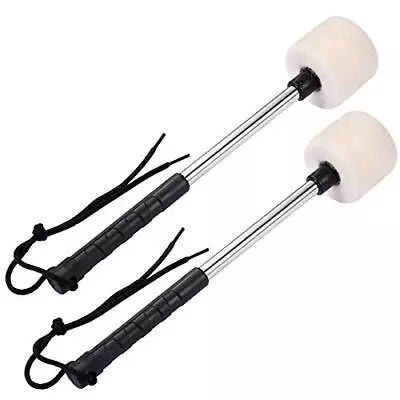 A Pair Of Bass Drum Mallets Timpani Mallet Felt Mallets Sticks With Stainless... • $16.98