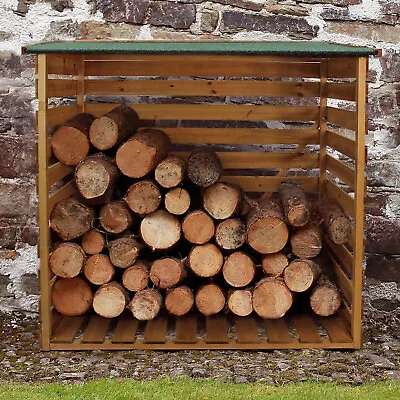 Wooden Log Store Wood Firewood Outdoor Garden Storage Logs Shed • £84.99