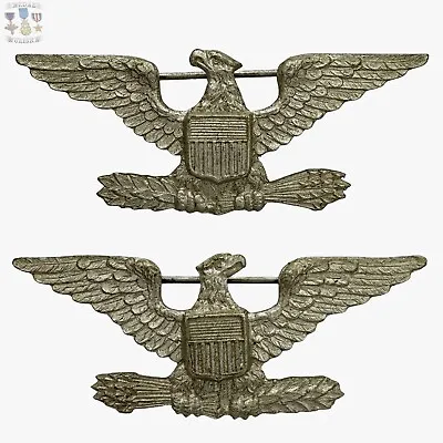 WWI LARGE US ARMY USMC COLONEL EAGLES 🦅 INSIGNIA 1-7/8” X 3/4” BB&B PATTERN WW1 • $399.99