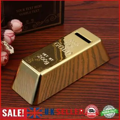 Gold Bullion Bar Brick Coin Bank Creative Saving Money Box Small Size Home Decor • £6.36