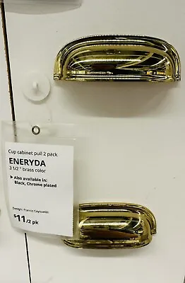 $11 • Buy Ikea ENERYDA Cup Cabinet Pull Brass Color 3 1/2  2 Pack New 903.475.15
