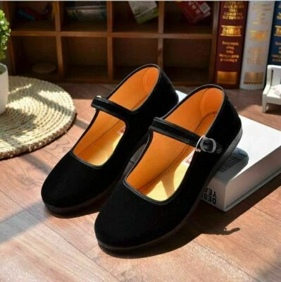 £10.15 • Buy Womens Flat Heels Retro Chinese Old Beijing Shoes Mary Jane Oxfords Velvet Shoes