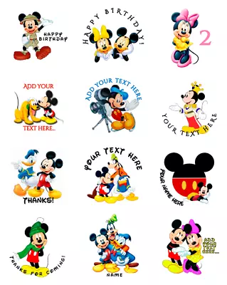 12 Mickey Minnie Mouse Donald Duck Goofy Pluto 2.5  Labels Birthday Baby Shower • $4.50