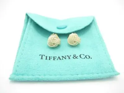 $175.99 • Buy Tiffany & Co. Sterling Silver Twist Knot Stud Earrings - Pouch - A