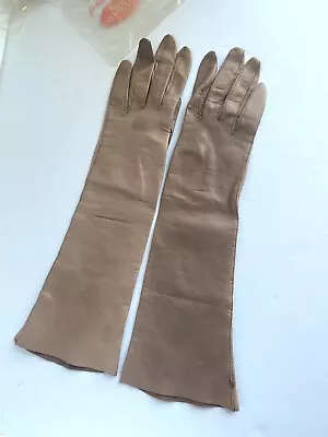 Vintage SEARS Woman’s Taupe 14” Soft Leather Gloves 6 1/2 • $9.90