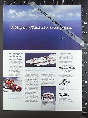 1987 ADVERTISEMENT For Magnum Marine 63 Titan Michael Reagan Racing Power Boat • $12.50