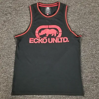 Ecko Unltd Tank Top Mens Medium Black Athletic Casual Big Rhino Streetwear Shirt • $10.99