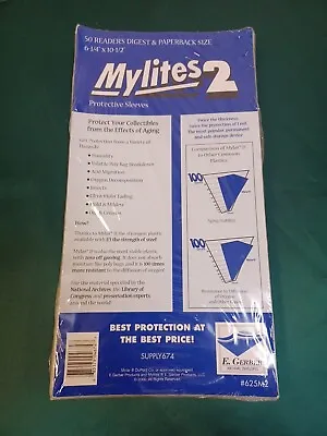 Pack Of 50 Mylites 2 Mil Mylar Reader's Digest / Manga / Paperback Bags Sleeves • $29.95