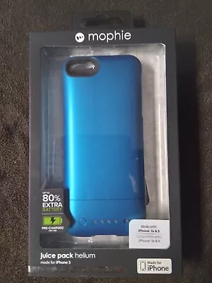Mophie Juice Pack Helium Case And Rechargeable Battery For IPhone 5 & 5S Blue • $18