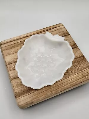 Milk Glass Trinket Dish With Grapes/Leaves • $11