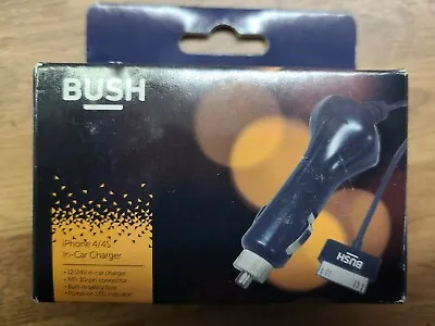 IPHONE 3G/3GS/4/4S & IPOD IN CAR CHARGER By Bush 108/6164 4261391522 NEW BOXED! • £4.99