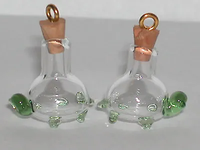 1 Tiny Cork Turtle Tube Glass Bottle Vial Charm Pendant • $4.21