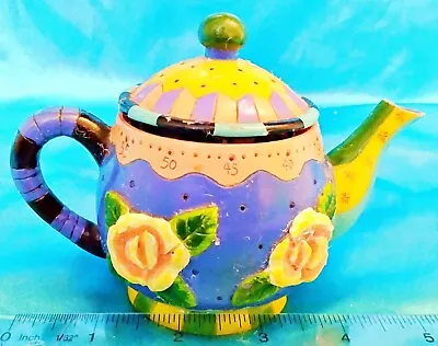 Vintage Milson & Louis Hand Painted Ceramic Timer Teapot Floral Design RARE • $12.19
