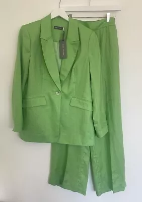 Mint Velvet Green Linen Single Breasted Suit UK12 Brand New With Tags • £100