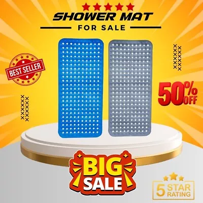 Extra Long Non-Slip Bath Mat - Quality Durable Suction Cups - Premium Quality • £11.90