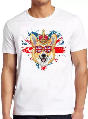 Corgi British Dog Union Jack Flag England Crown Queen Gift Tee T Shirt M832 • £6.35