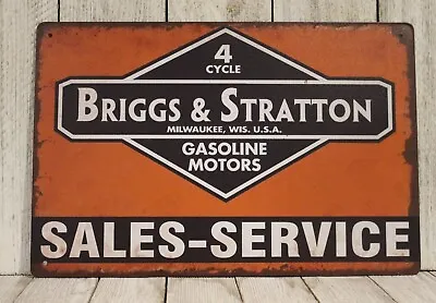 Briggs & Stratton Tin Metal Sign Engine Sales Service  Vintage Style Garage XZ • $10.97