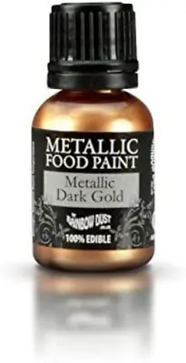 Ready-to-use Metallic Dark Gold 100% Edible Food Paint For Cake And Icing • £10.51