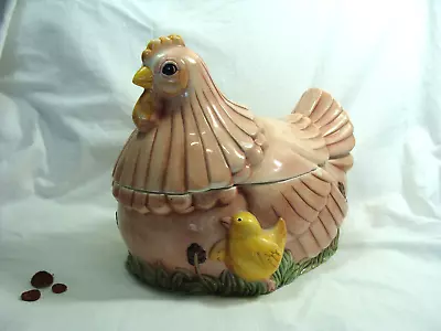 VTG Farmhouse Chicken Hen Little Chicks Musical Music Box Kitchen Cookie Jar • $25