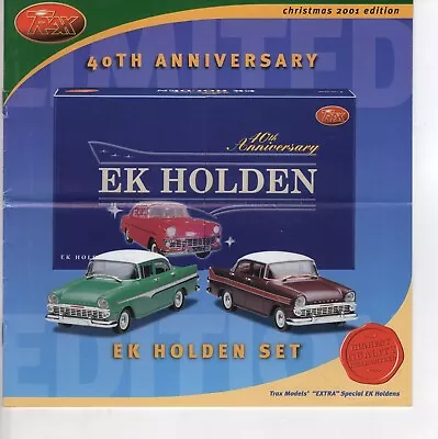 Trax Motor Car Advertisement Brochure EK Holden • $6.99