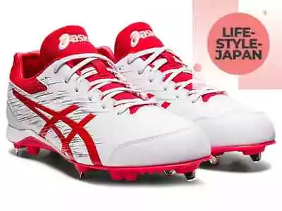 ASICS NEOREVIVE 4 1123A022 101 White Red Unisex Baseball Cleats Shoes • $85.99