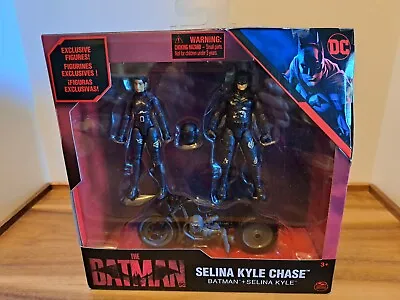 The Batman + Selina Kyle Chase 4  Action Figure Batcycle 2022 DC MIB Spin Master • $13.50