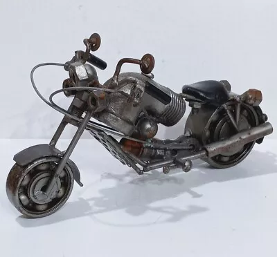 Amazing Handmade Steampunk Metal Motorcycle Figure Sculpture Model Chopper • $14.95