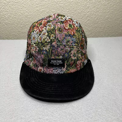 Shaw Park Hat Mens Strap Back Black Green Pink Floral 5 Panel Adjustable Flowers • $34.97